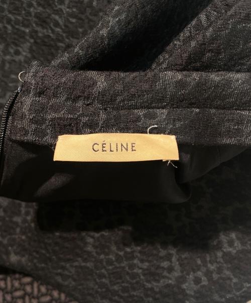 CELINE（セリーヌ）CELINE (セリーヌ) ジャガードノースリーブワンピース ブラック サイズ:34の古着・服飾アイテム