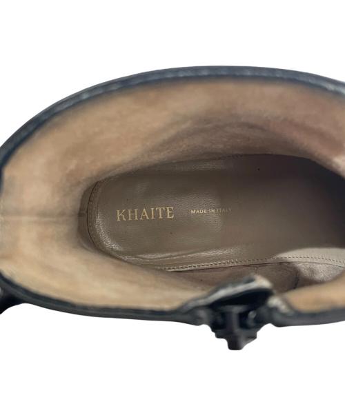 KHAITE（ケイト）KHAITE (ケイト) MARFA CLASSIC スクエアトゥ ショートブーツ ブラック サイズ:37の古着・服飾アイテム