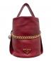 PRADA（プラダ）の古着「プチ サックRe-Nylon xナッパレザーミニバケットバッグ」｜レッド