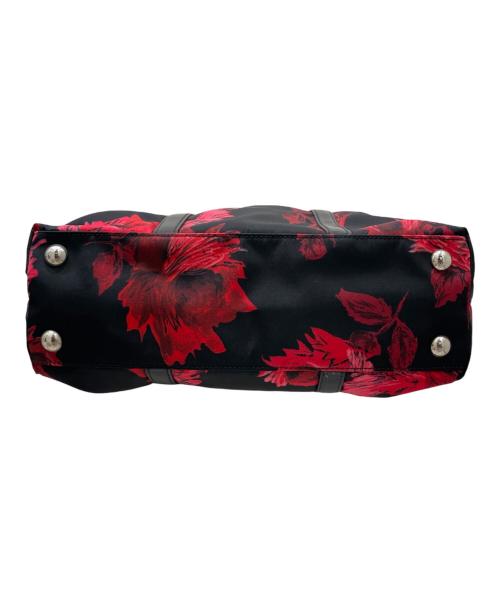 PRADA（プラダ）PRADA (プラダ) 花柄2WAYショルダーバッグ ブラック×レッドの古着・服飾アイテム