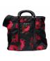 PRADA（プラダ）の古着「花柄2WAYショルダーバッグ」｜ブラック×レッド
