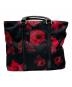 PRADA (プラダ) 花柄2WAYショルダーバッグ ブラック×レッド：70000円