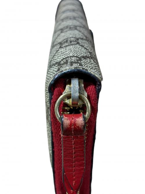 GUCCI（グッチ）GUCCI (グッチ) GUCCI/GGスプリームハートスネーク/ラウンドファスナー長財布/456863 ベージュ×レッド サイズ:-の古着・服飾アイテム