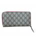 GUCCI (グッチ) GUCCI/GGスプリームハートスネーク/ラウンドファスナー長財布/456863 ベージュ×レッド サイズ:-：35000円