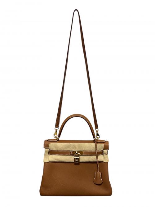 HERMES（エルメス）HERMES (エルメス) Kelly 28 ケリー 28/内縫い/トゴ/ゴールド/Z刻印：2021年製造/ゴールド金具 ゴールド サイズ:28の古着・服飾アイテム