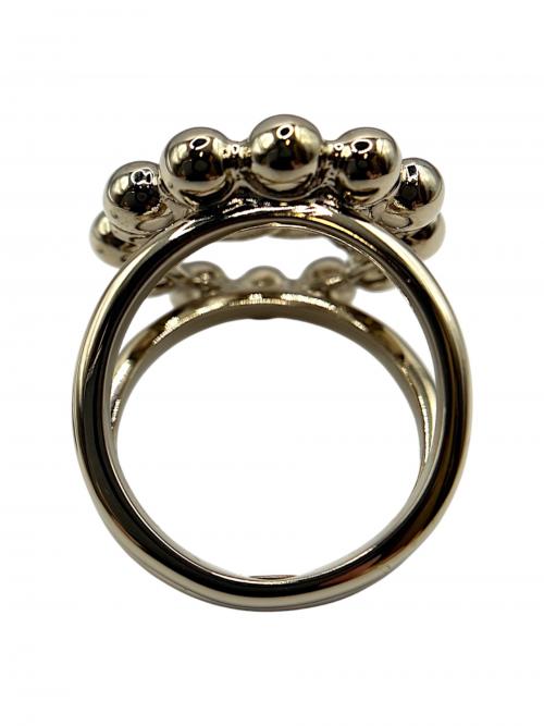 CHANEL（シャネル）CHANEL (シャネル) ココマークサークルラインストーンリング/ABF484 B19984 ゴールド サイズ:54(14号)の古着・服飾アイテム