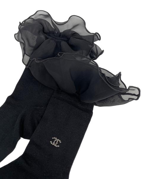 CHANEL（シャネル）CHANEL (シャネル) ココマーク ラインストーン ソックス サイズ:XS/Sの古着・服飾アイテム