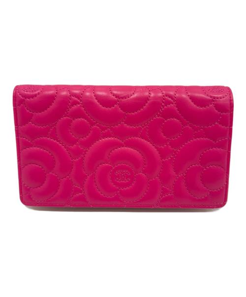 CHANEL（シャネル）CHANEL (シャネル) カメリア長財布 ショッキングピンクの古着・服飾アイテム