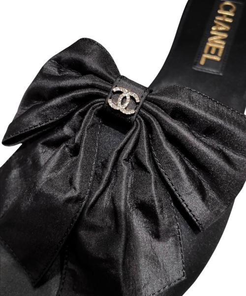 CHANEL（シャネル）CHANEL (シャネル) リボンミュール/サンダル ブラック サイズ:37.5の古着・服飾アイテム