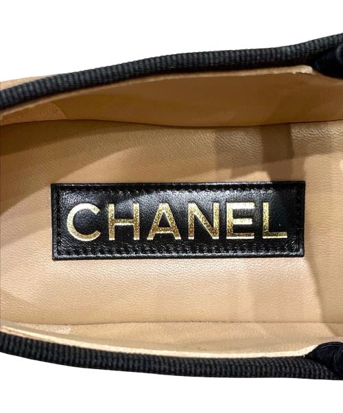 CHANEL（シャネル）CHANEL (シャネル) メリージェーン/フラットパンプス ベージュ×ブラック サイズ:37 1/2の古着・服飾アイテム