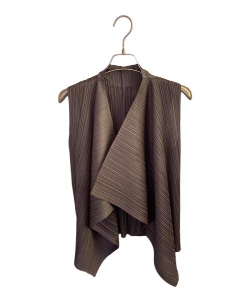 PLEATS PLEASE（プリーツプリーズ）PLEATS PLEASE (プリーツプリーズ) プリーツベスト ブラウン サイズ:3の古着・服飾アイテム