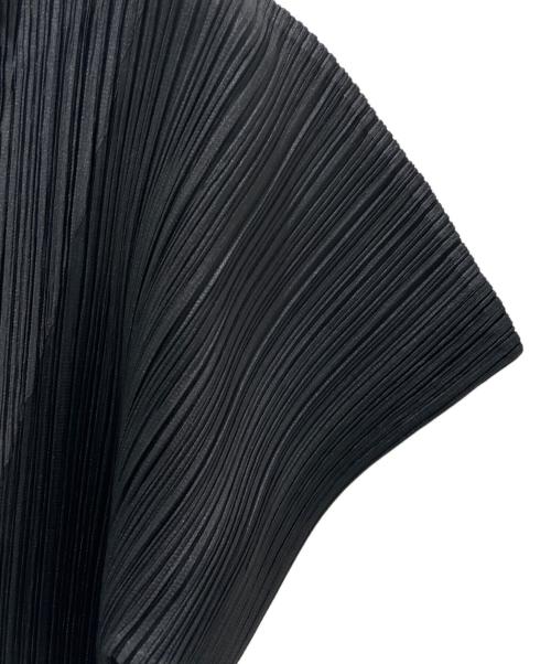 PLEATS PLEASE（プリーツプリーズ）PLEATS PLEASE (プリーツプリーズ) 深Vネックプリーツワンピース ブラック サイズ:3の古着・服飾アイテム
