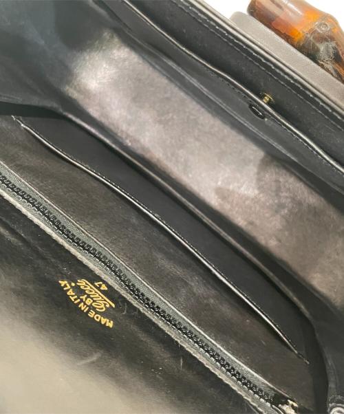 GUCCI（グッチ）GUCCI (グッチ) バンブーターンロックバッグ ブラックの古着・服飾アイテム