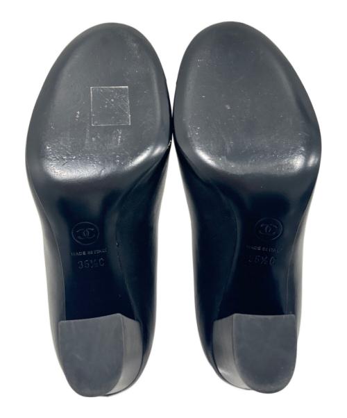 CHANEL（シャネル）CHANEL (シャネル) カメリアチャンキーヒールパンプス/Camellia Chunky Heel Pumps/G33032 ブラック サイズ:35 1/2Cの古着・服飾アイテム