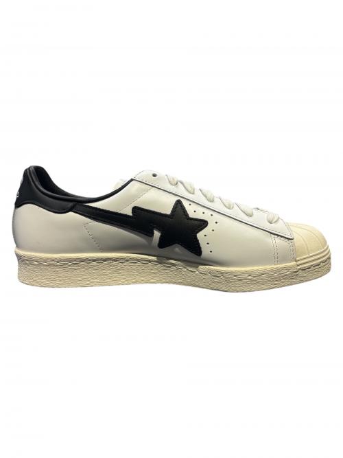 adidas（アディダス）adidas (アディダス) BAPE BY A BATHING APE (ベイプバイアベイシングエイプ) Superstar 80s ホワイト サイズ:25.5 未使用品の古着・服飾アイテム