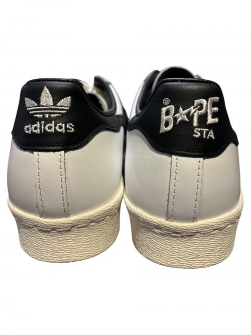 adidas（アディダス）adidas (アディダス) BAPE BY A BATHING APE (ベイプバイアベイシングエイプ) Superstar 80s ホワイト サイズ:25.5 未使用品の古着・服飾アイテム