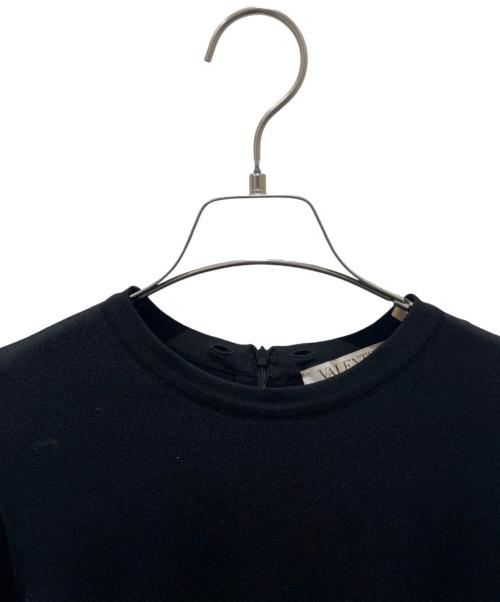 VALENTINO（ヴァレンティノ）VALENTINO (ヴァレンティノ) チュールカラーニットワンピース ブラック サイズ:Mの古着・服飾アイテム