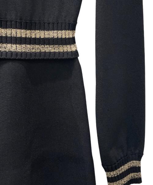 VALENTINO（ヴァレンティノ）VALENTINO (ヴァレンティノ) チュールカラーニットワンピース ブラック サイズ:Mの古着・服飾アイテム