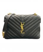 Saint Laurent Parisサンローランパリ）の古着「チェーンショルダーバッグ」｜ブラック×ゴールド