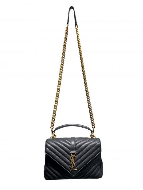 Saint Laurent Paris（サンローランパリ）Saint Laurent Paris (サンローランパリ) チェーンショルダーバッグ ブラック×ゴールド サイズ:ミディアムの古着・服飾アイテム