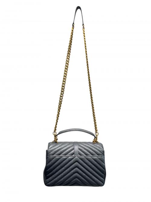 Saint Laurent Paris（サンローランパリ）Saint Laurent Paris (サンローランパリ) チェーンショルダーバッグ ブラック×ゴールド サイズ:ミディアムの古着・服飾アイテム