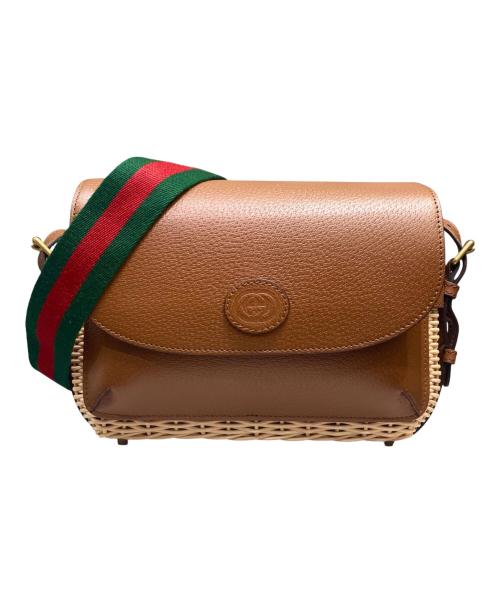 GUCCI（グッチ）GUCCI (グッチ) スモール ウィッカー メッセンジャー ブラウンの古着・服飾アイテム