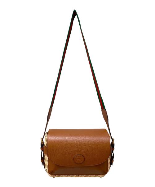GUCCI（グッチ）GUCCI (グッチ) スモール ウィッカー メッセンジャー ブラウンの古着・服飾アイテム