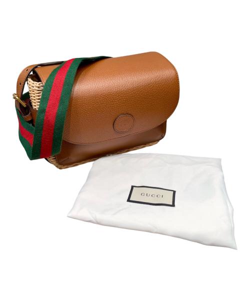 GUCCI（グッチ）GUCCI (グッチ) スモール ウィッカー メッセンジャー ブラウンの古着・服飾アイテム
