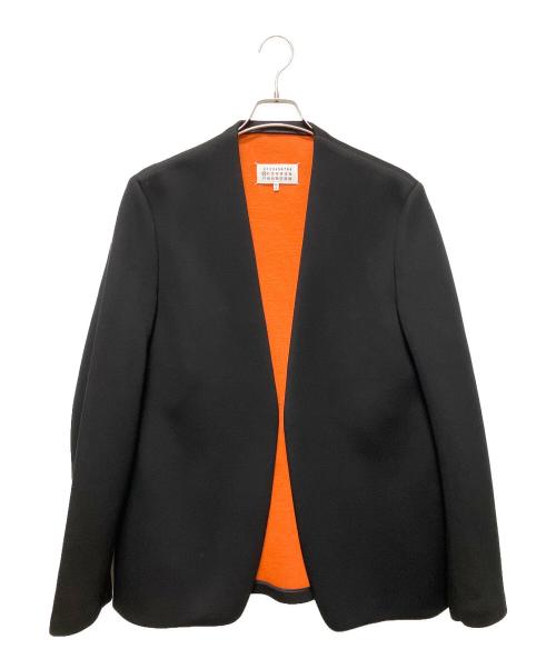 Maison Margiela（メゾンマルジェラ）Maison Margiela (メゾンマルジェラ) 別注ネオプレーンノーカラージャケット ブラック サイズ:48の古着・服飾アイテム
