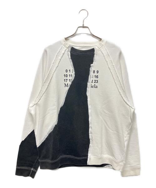Maison Margiela（メゾンマルジェラ）Maison Margiela (メゾンマルジェラ) カレンダーロゴクルーネックスウェット ホワイト サイズ:44の古着・服飾アイテム