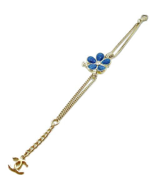 CHANEL（シャネル）CHANEL (シャネル) Denim Flower Bracelet デニムフラワーブレスレットABG834 B22935 U5843 インディゴ サイズ:18.5cmの古着・服飾アイテム