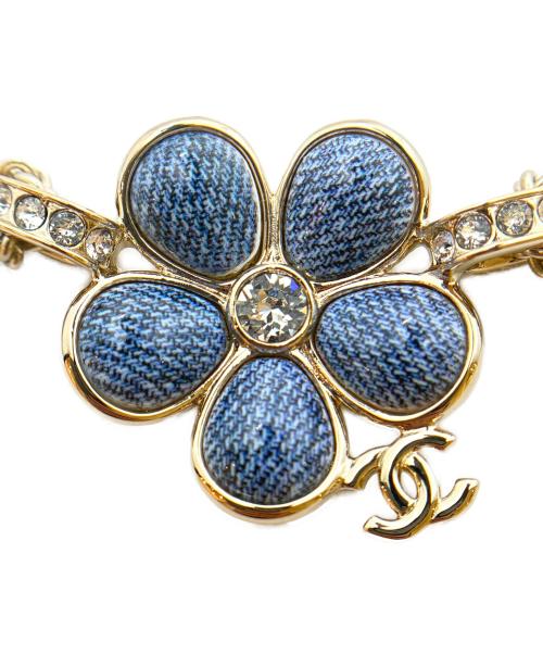 CHANEL（シャネル）CHANEL (シャネル) Denim Flower Bracelet デニムフラワーブレスレットABG834 B22935 U5843 インディゴ サイズ:18.5cmの古着・服飾アイテム