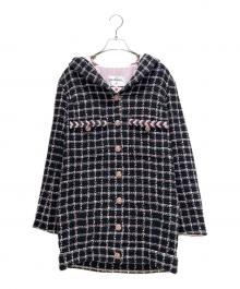 CHANEL（シャネル）の古着「24AW LOOK30 Coco Tweed Coat/ココツイードコート/P77290V68948」｜ブラック×ピンク