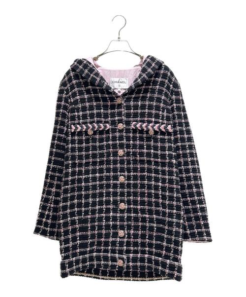 CHANEL（シャネル）CHANEL (シャネル) 24AW LOOK30 Coco Tweed Coat/ココツイードコート/P77290V68948 ブラック×ピンク サイズ:36の古着・服飾アイテム