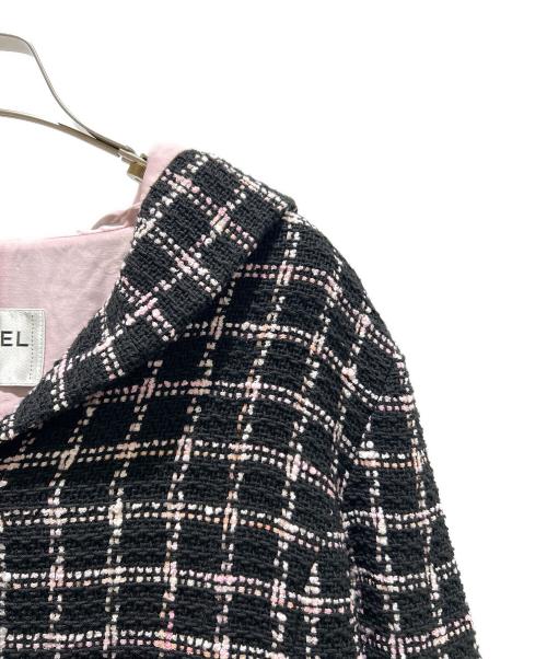 CHANEL（シャネル）CHANEL (シャネル) 24AW LOOK30 Coco Tweed Coat/ココツイードコート/P77290V68948 ブラック×ピンク サイズ:36の古着・服飾アイテム