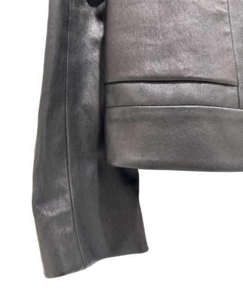 CHANEL（シャネル）CHANEL (シャネル) Camellia Leather Jacket/カメリアレザージャケット/P38721C00123 ブラック サイズ:34の古着・服飾アイテム