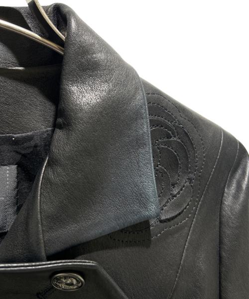 CHANEL（シャネル）CHANEL (シャネル) Camellia Leather Jacket/カメリアレザージャケット/P38721C00123 ブラック サイズ:34の古着・服飾アイテム
