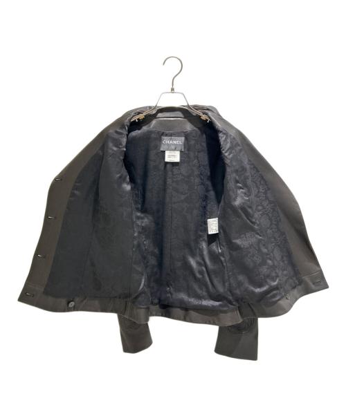 CHANEL（シャネル）CHANEL (シャネル) Camellia Leather Jacket/カメリアレザージャケット/P38721C00123 ブラック サイズ:34の古着・服飾アイテム