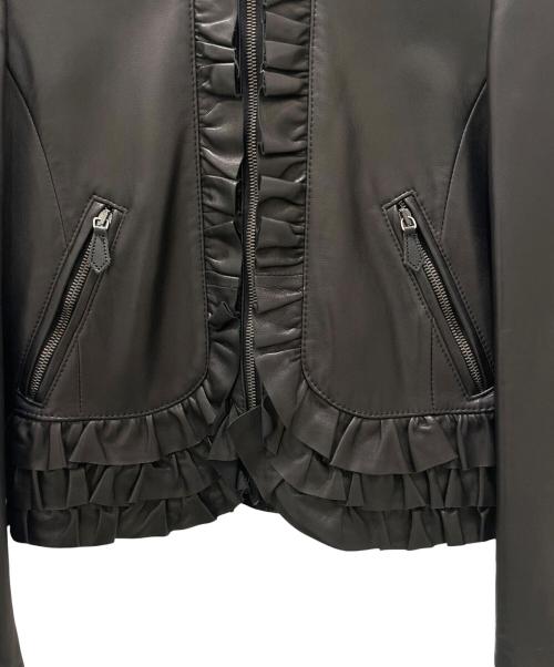 MOSCHINO（モスキーノ）MOSCHINO (モスキーノ) レザーライダースジャケット ブラック サイズ:38の古着・服飾アイテム