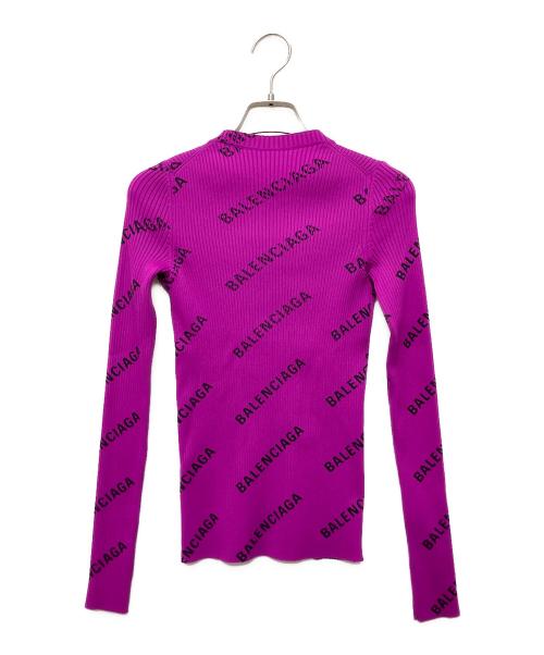 BALENCIAGA（バレンシアガ）BALENCIAGA (バレンシアガ) 総柄プリーツカットソー ショッキングピンク サイズ:XSの古着・服飾アイテム