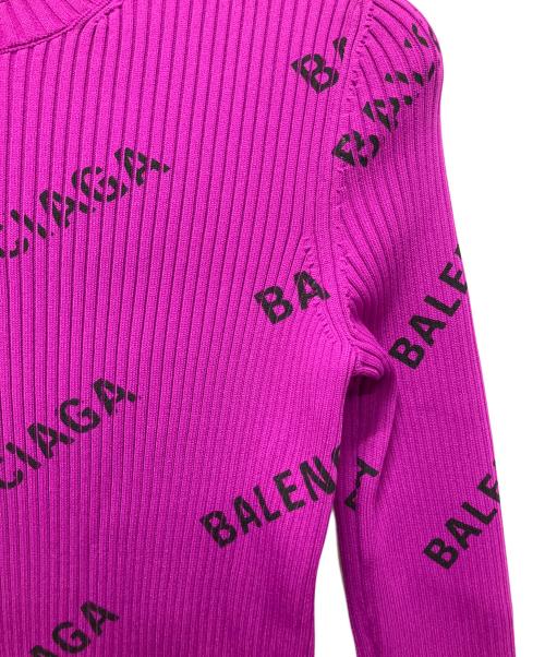 BALENCIAGA（バレンシアガ）BALENCIAGA (バレンシアガ) 総柄プリーツカットソー ショッキングピンク サイズ:XSの古着・服飾アイテム