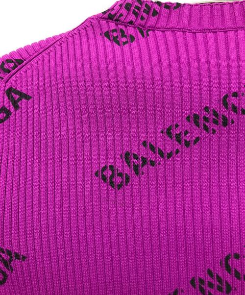 BALENCIAGA（バレンシアガ）BALENCIAGA (バレンシアガ) 総柄プリーツカットソー ショッキングピンク サイズ:XSの古着・服飾アイテム