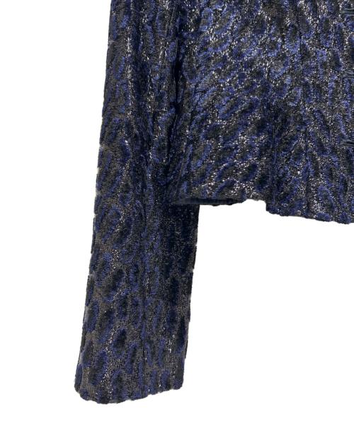 CHANEL（シャネル）CHANEL (シャネル) Collarless Lame Jacket/ノーカラーラメジャケット/P75180V66865 ブラック×ネイビー サイズ:36の古着・服飾アイテム