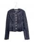 CHANEL（シャネル）の古着「Collarless Lame Jacket/ノーカラーラメジャケット/P75180V66865」｜ブラック×ネイビー