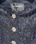 中古・古着 CHANEL (シャネル) Collarless Lame Jacket/ノーカラーラメジャケット/P75180V66865 ブラック×ネイビー サイズ:36：300000円