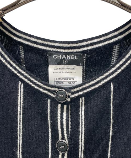 CHANEL（シャネル）CHANEL (シャネル) カシミヤノースリーブニット ブラック サイズ:34/36の古着・服飾アイテム