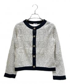 CHANELシャネル）の古着「Sequin Cardigan/スパンコールカーディガン/P32758K00782」｜ホワイト×ブラック