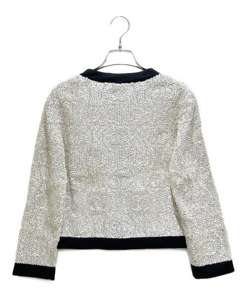 CHANEL（シャネル）CHANEL (シャネル) Sequin Cardigan/スパンコールカーディガン/P32758K00782 ホワイト×ブラック サイズ:34の古着・服飾アイテム