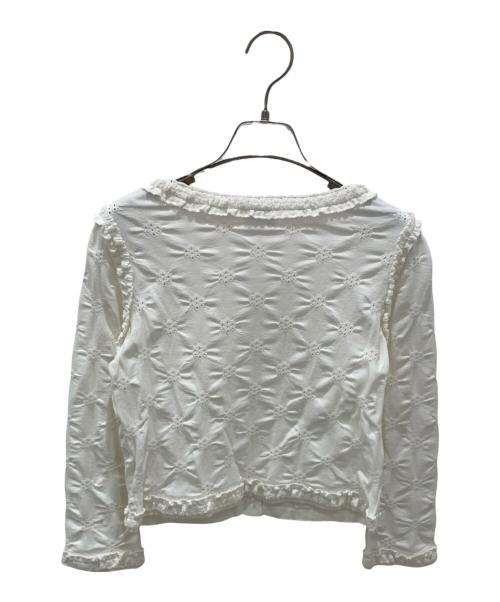 CHANEL（シャネル）CHANEL (シャネル) ココボタンフリルカーディガン ホワイト サイズ:34の古着・服飾アイテム