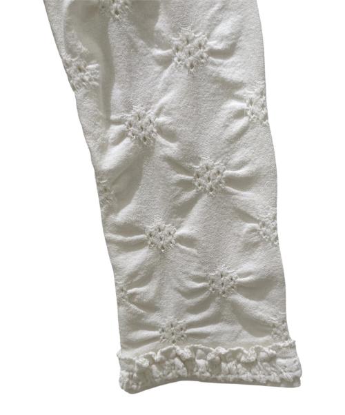CHANEL（シャネル）CHANEL (シャネル) ココボタンフリルカーディガン ホワイト サイズ:34の古着・服飾アイテム